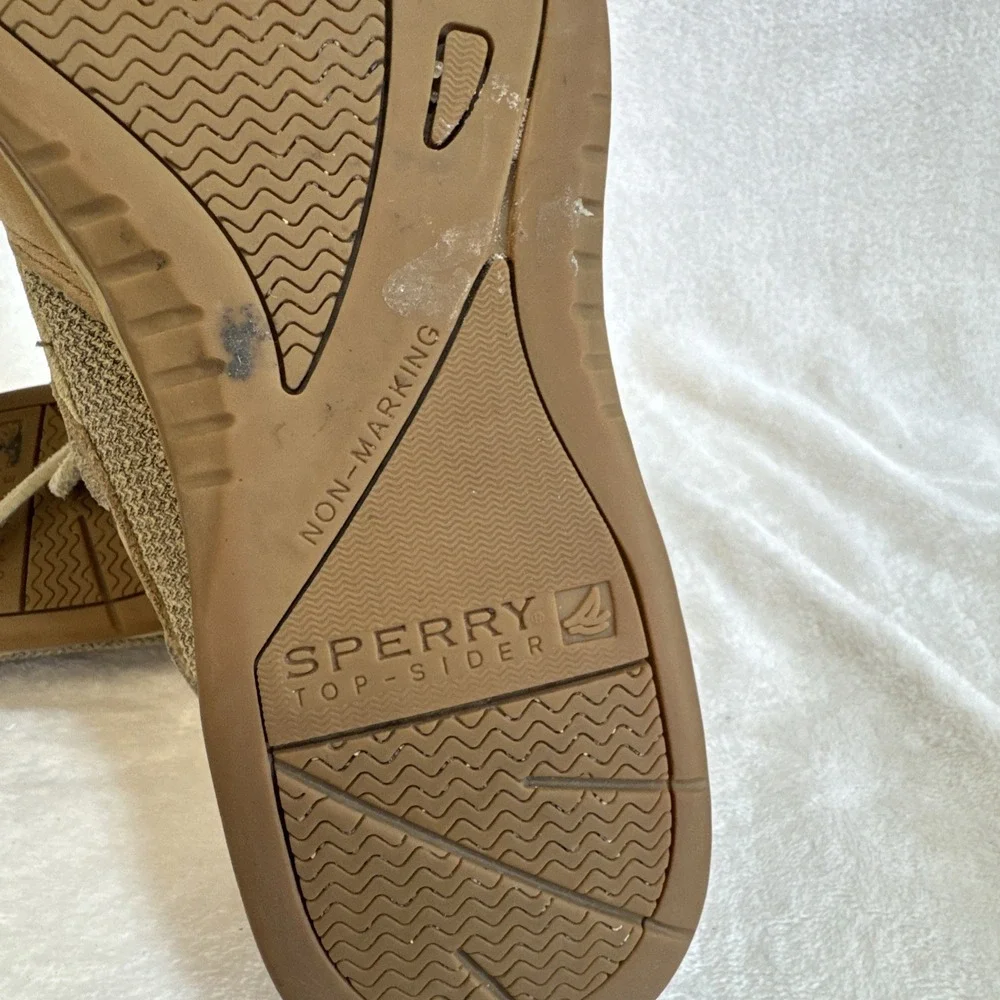 Sperry Top Sider Leather Boat‎ Shoes Mens Size 10M Tan Lace Up Casual Deck Shoes